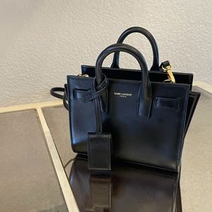 Saint Laurent Black Mini Toy Sac de Jour Bag Purse w/ dust cover